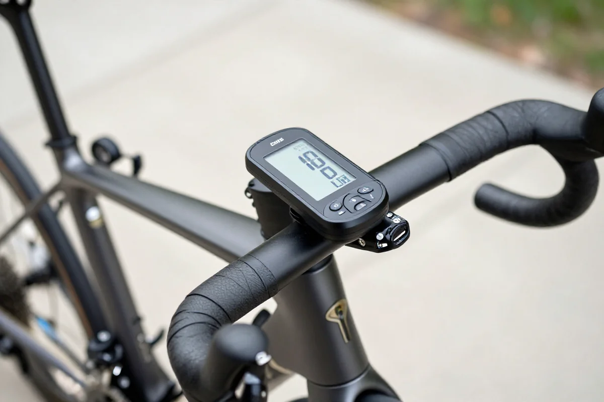 Miernik mocy i pulsometr na kierownicy roweru szosowego