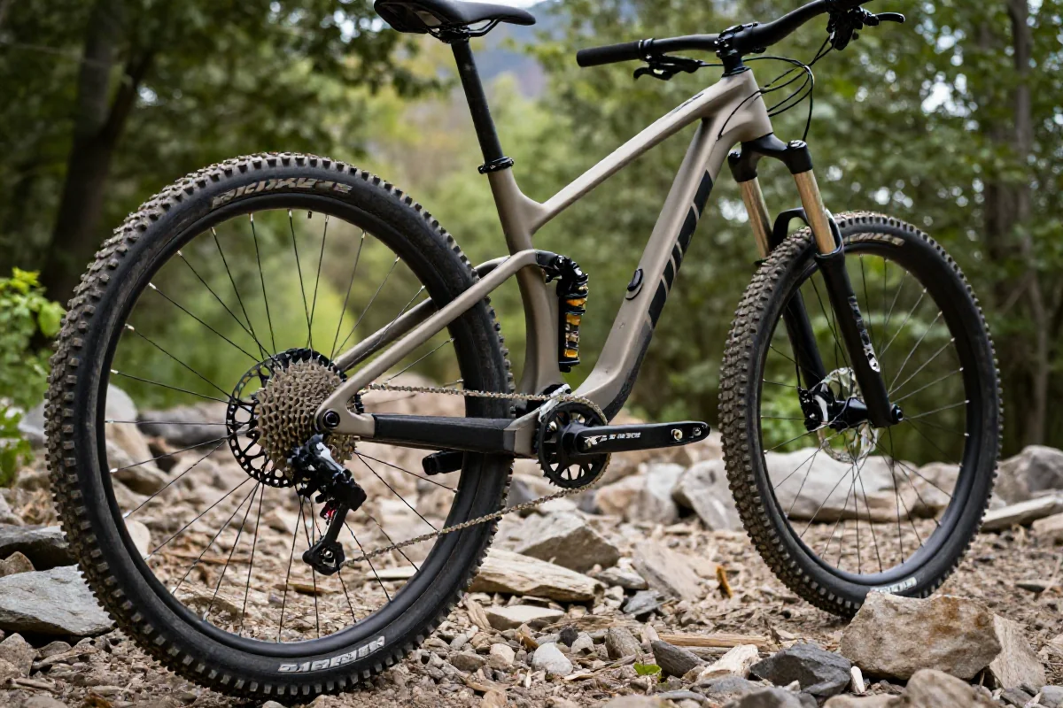 Rower górski na szlaku, z wysokiej jakości komponentami i detali