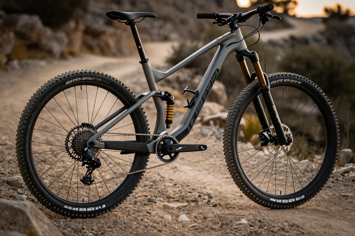 Nowoczesny rower górski na szlaku, idealny do nauki bunny hop
