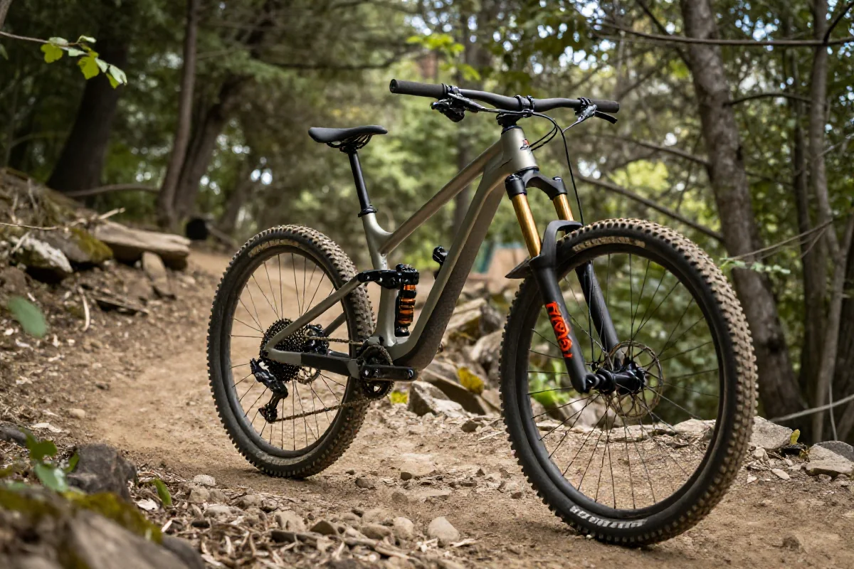 Rower górski na szlaku, idealny do testu jazdy MTB.