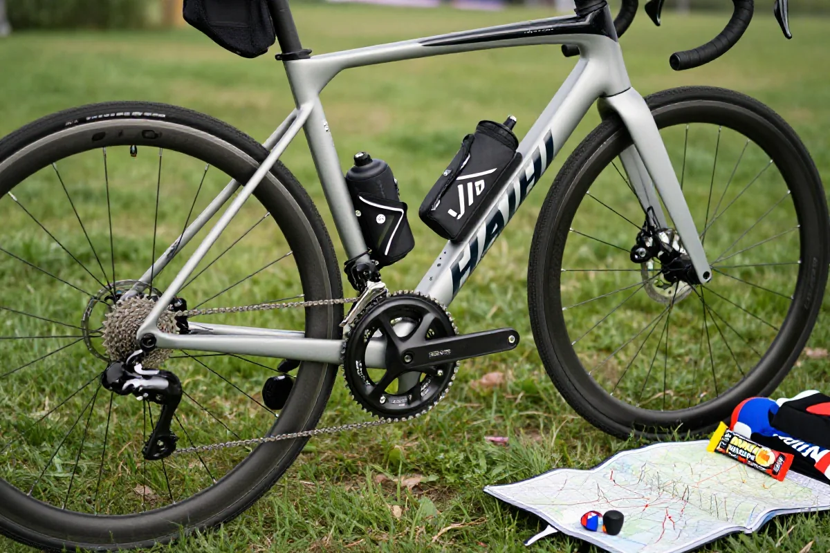 Organizacja sprzętu na brevet 600 km - rower, mapa i jedzenie