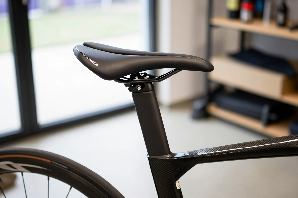 Saddle wysokości siodełka w rowerze szosowym w warsztacie