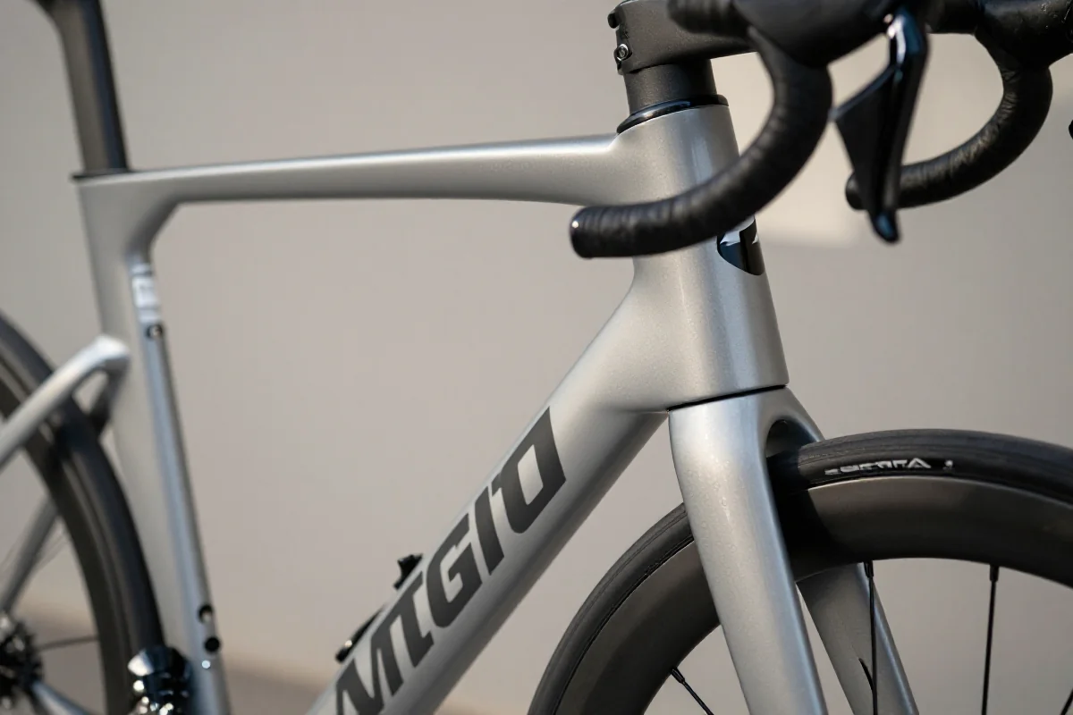 Geometria ramy roweru szosowego z uwzględnieniem pomiaru stack.