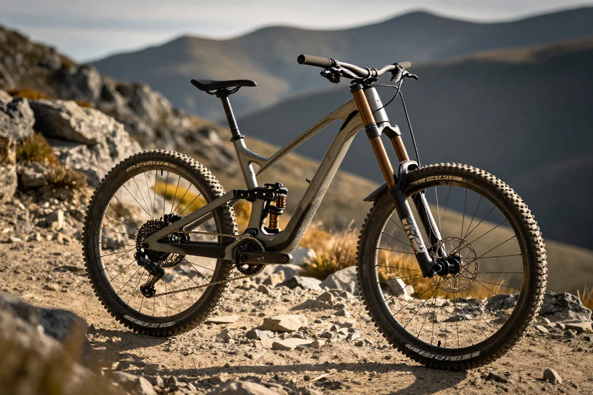 Rower grawitacyjny na górskim szlaku, idealny do jazdy downhill.