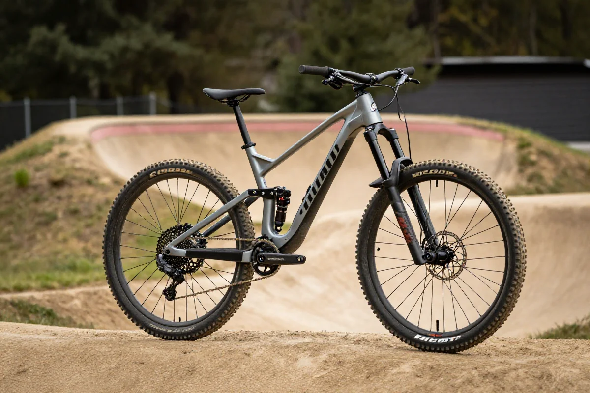 Rower górski na pump tracku, doskonalenie techniki jazdy.