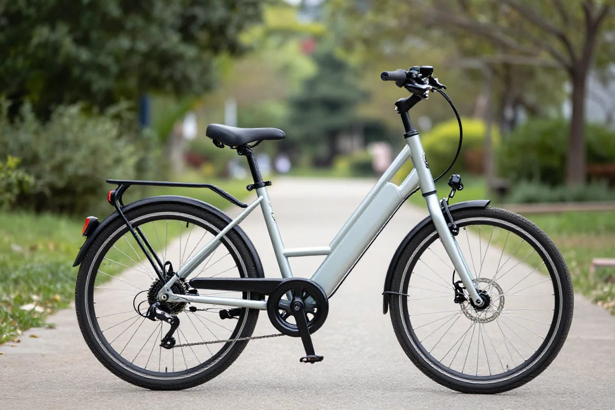 Lekki rower elektryczny dla seniorów na malowniczej ścieżce rowerowej