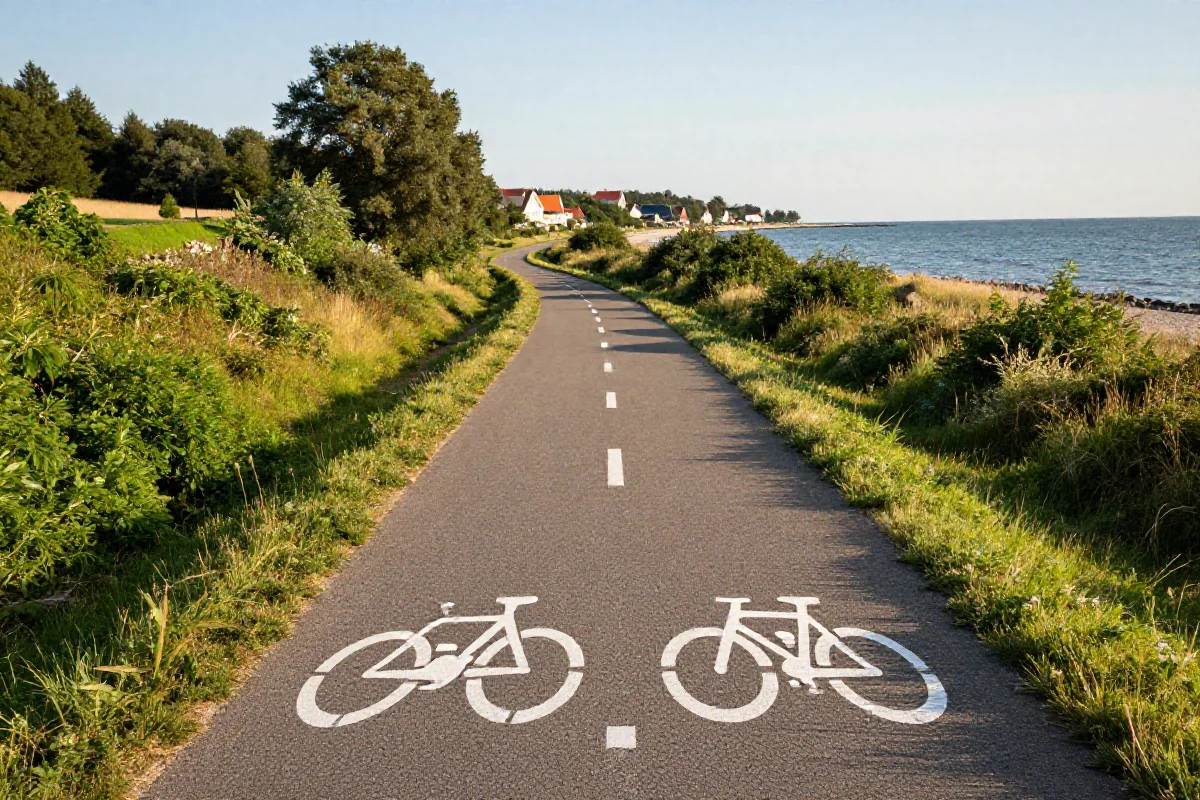 Trasa rowerowa EuroVelo R-9 nad Bałtykiem z malowniczym widokiem.