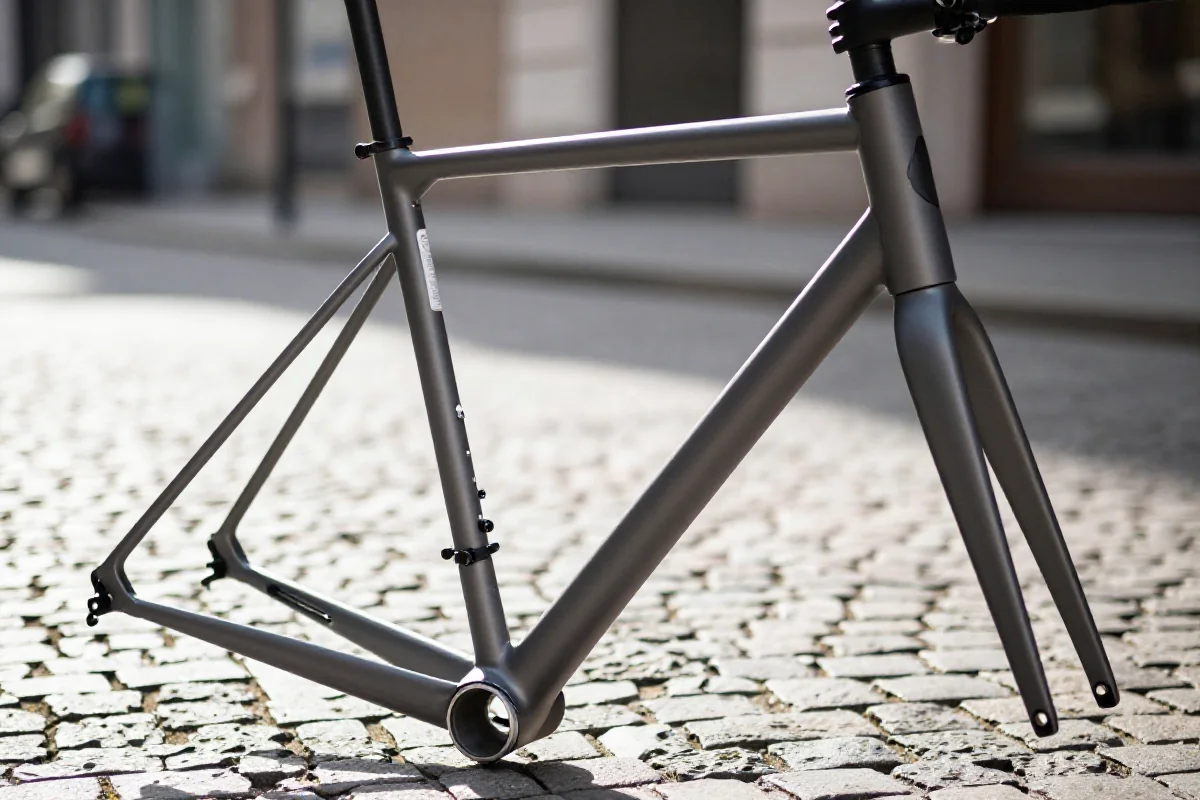 Geometria ram rowerów miejskich w miejskim otoczeniu, podkreślająca komfort i ergonomię.