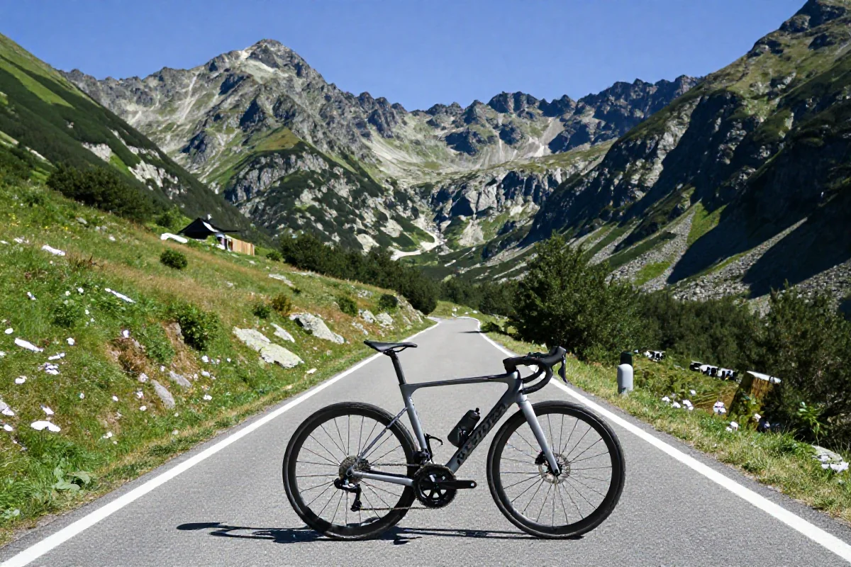 Górska trasa szosowa w Tatrach, idealna dla kolarzy szosowych.