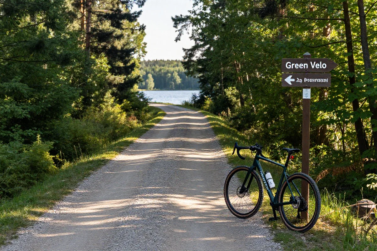 Trasa rowerowa Green Velo w regionie Podlasko-Mazurskim, malowniczy krajobraz.
