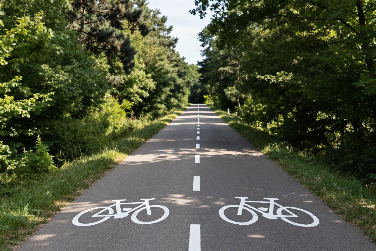 Widok szlaku rowerowego w Polsce, idealnego dla długodystansowych tras.