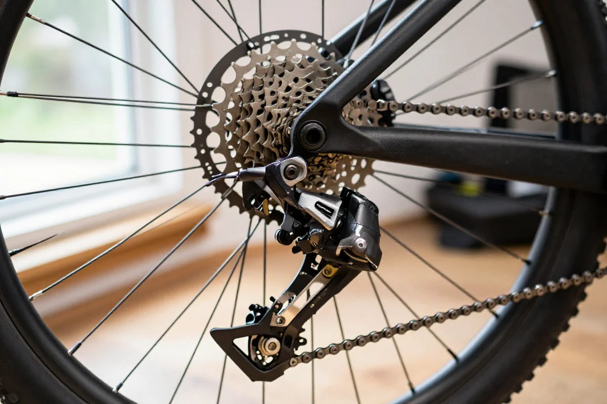 Przebieg diagnostyki hałaśliwej przerzutki tylnej roweru MTB w warsztacie