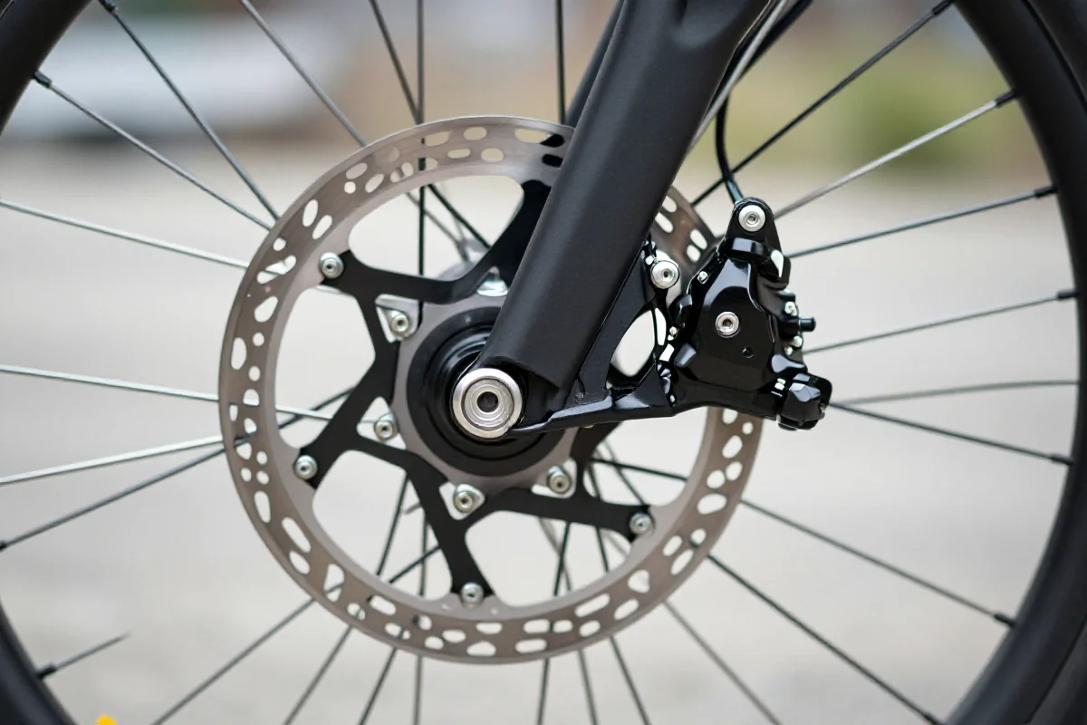 Hamulce mechaniczne, tarczowe systemy hamulcowe roweru elektrycznego.