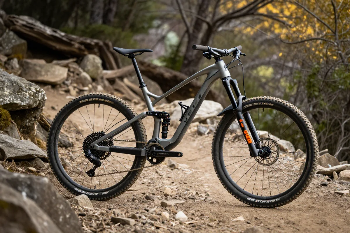 Rower górski na szlaku, podkreślający moc i techniczne cechy MTB.