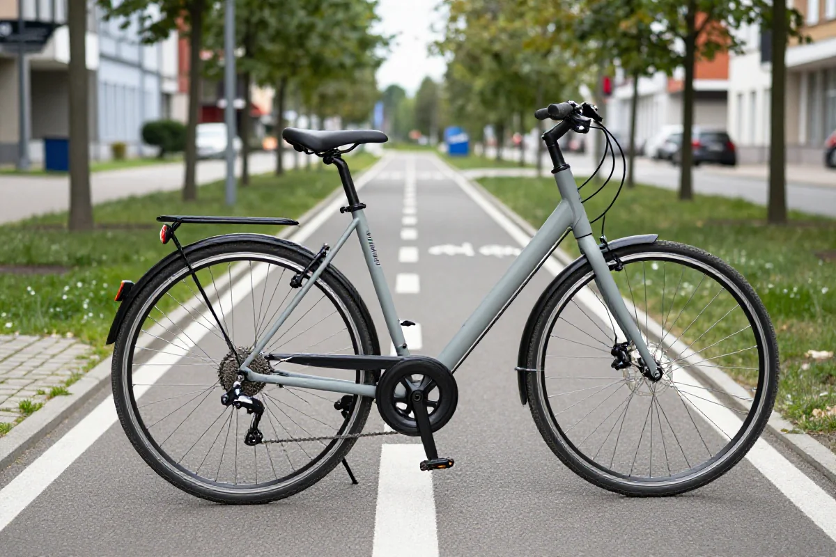 Nowoczesny rower w Krakowie na nowej ścieżce rowerowej