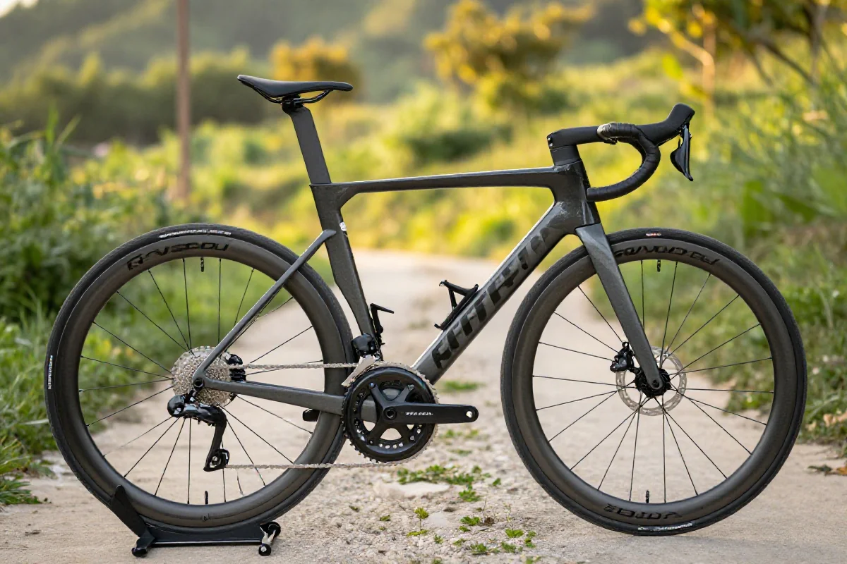 Rower szosowy na malowniczej trasie, idealny do odkrywania szlaków.