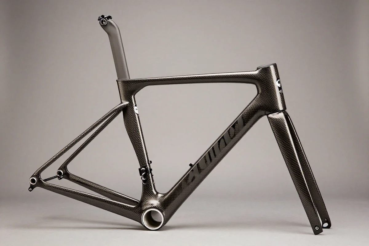 Rama roweru karbonowego z detalami, idealna do weryfikacji autentyczności.