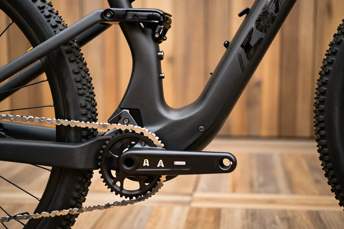 Rama roweru górskiego z wyraźnym numerem seryjnym do weryfikacji kradzieży.