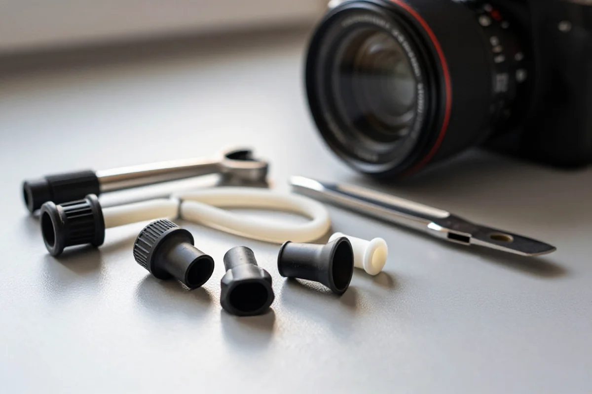 Zestaw wtyczek do naprawy opon bezdętkowych MTB na stabilnej powierzchni.