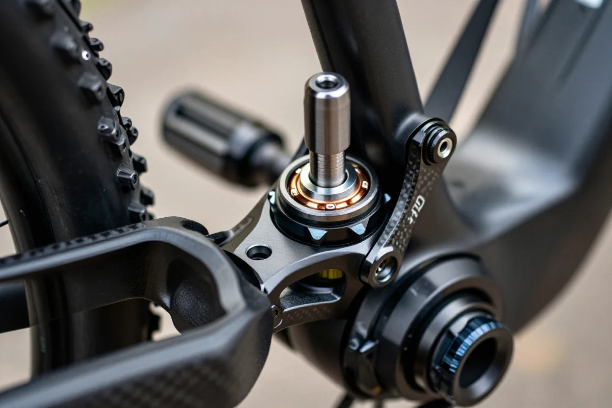 Wymiana suportu PF30 pressfit w ramie roweru górskiego.