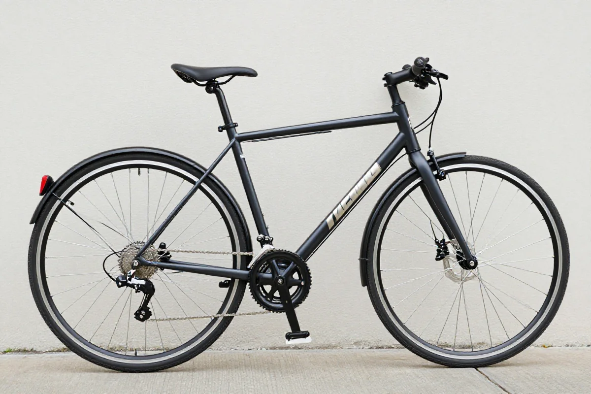 Czysty rower miejski na sprzedaż z atrakcyjnym tle.