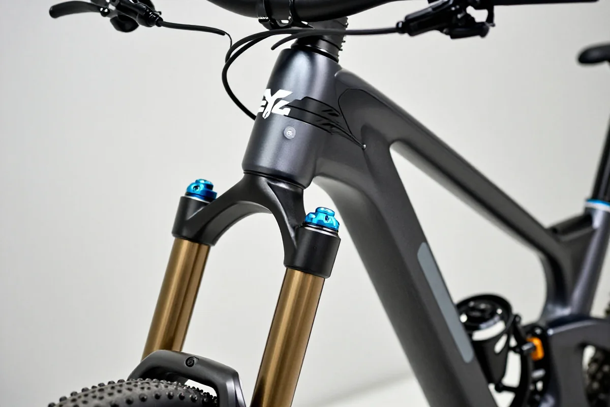 Widok szczegółowy widelca Fox 36 FIT4 do serwisu roweru górskiego.