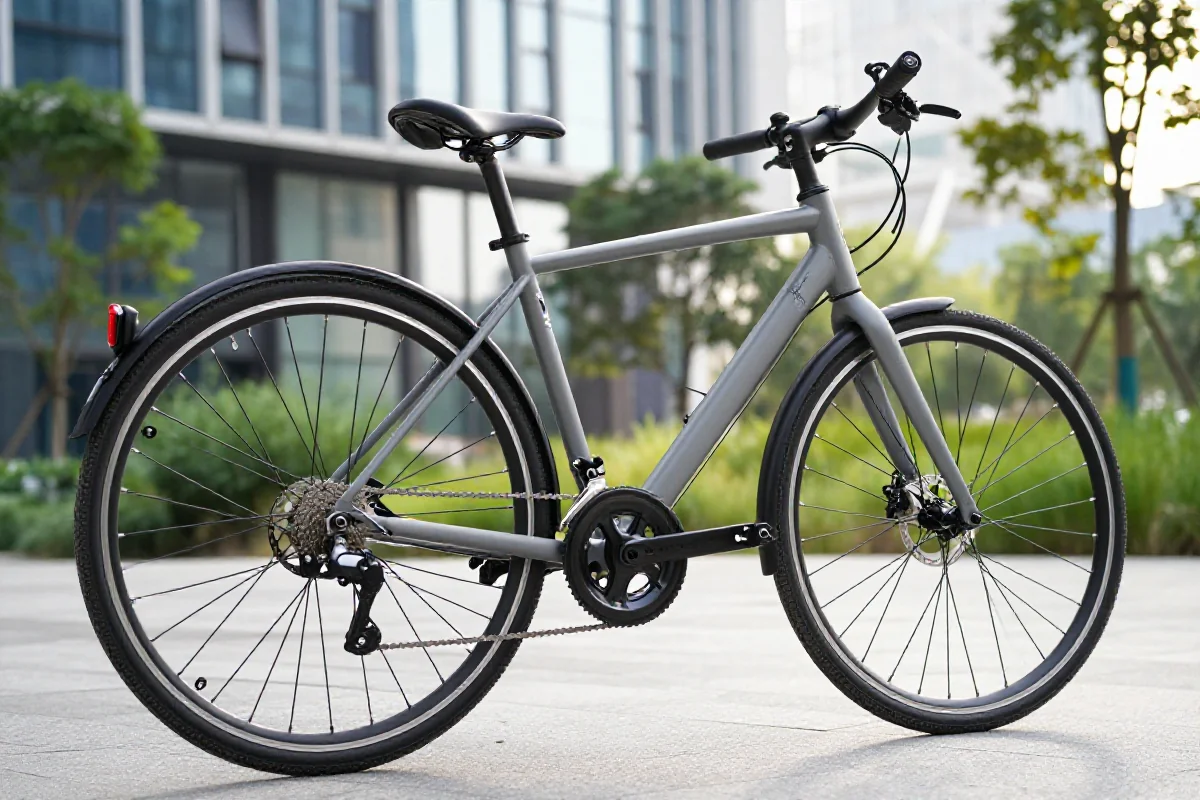 Stylowy rower do dojazdów w miejskim otoczeniu biurowym