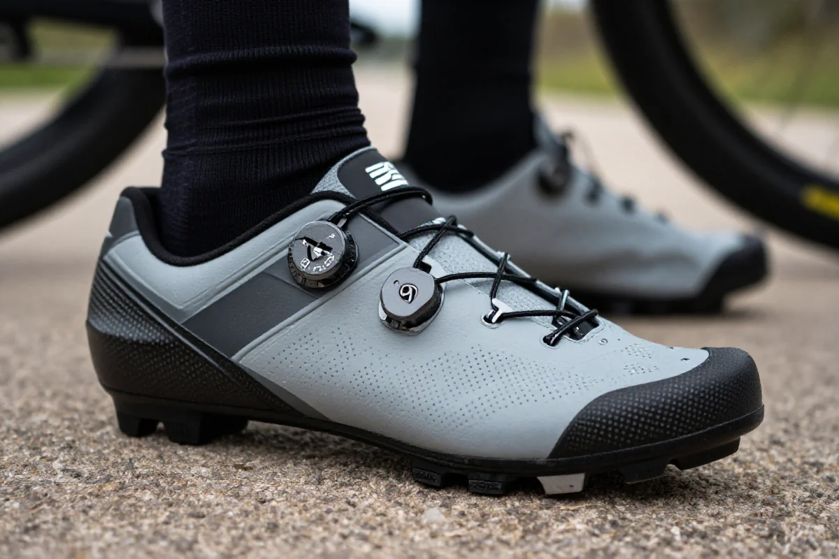 Buty MTB do stylu jazdy Cross Country na zewnętrznej powierzchni.