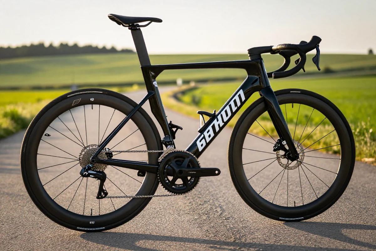 Racing bike na drodze w Małopolsce, idealne do wyścigów amatorskich.