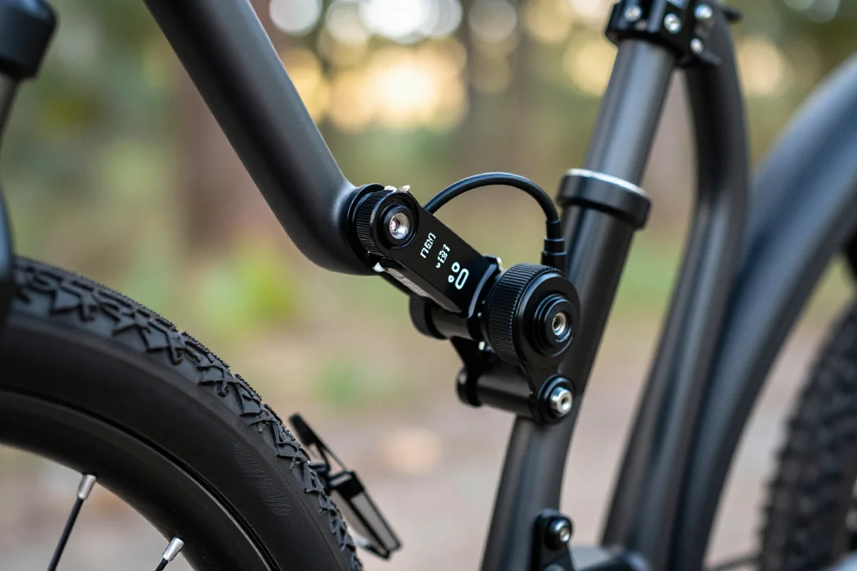 Zbliżenie czujnika momentu obrotowego w rowerze elektrycznym, kluczowy element kalibracji.