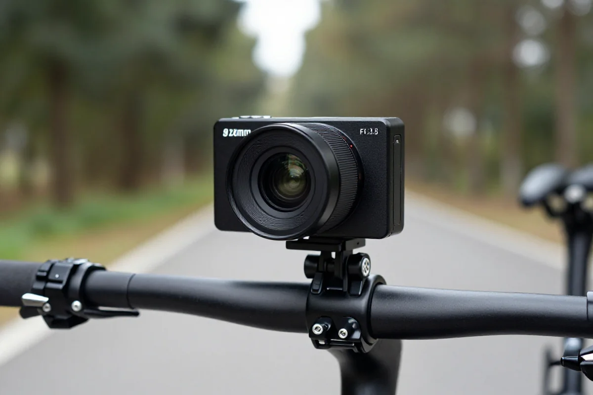 Wysokiej jakości kamera przednia do roweru zamontowana na kierownicy