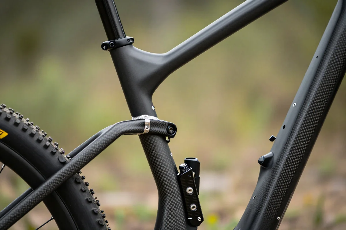 Rama roweru górskiego z karbonu i aluminium, porównanie materiałów XC.