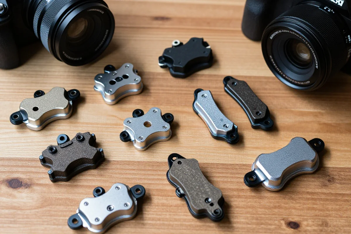 Rodzaje klocków hamulcowych MTB: organiczne, metaliczne, semi-metaliczne.