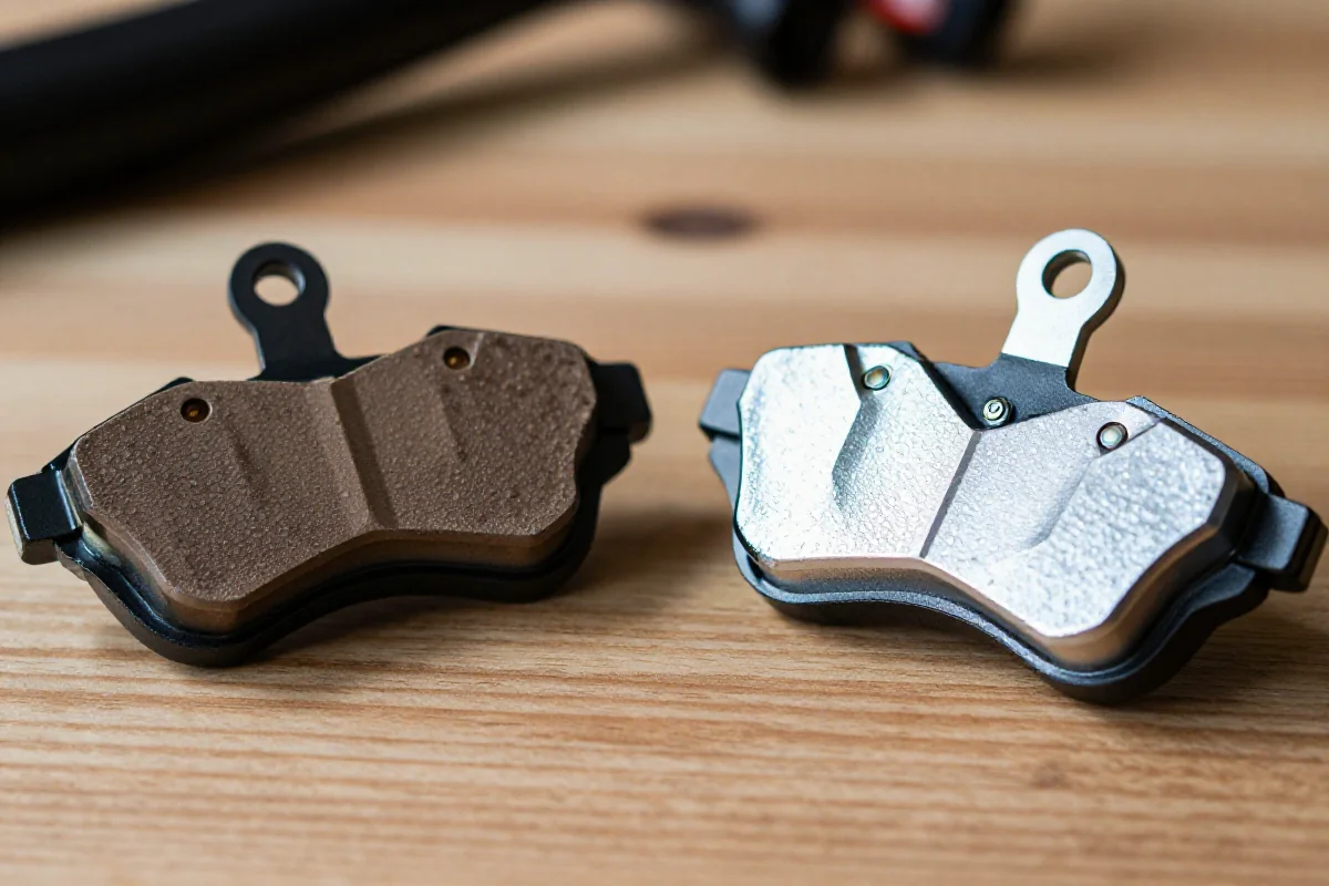 Porównanie klocków hamulcowych organicznych i metalicznych do rowerów górskich.