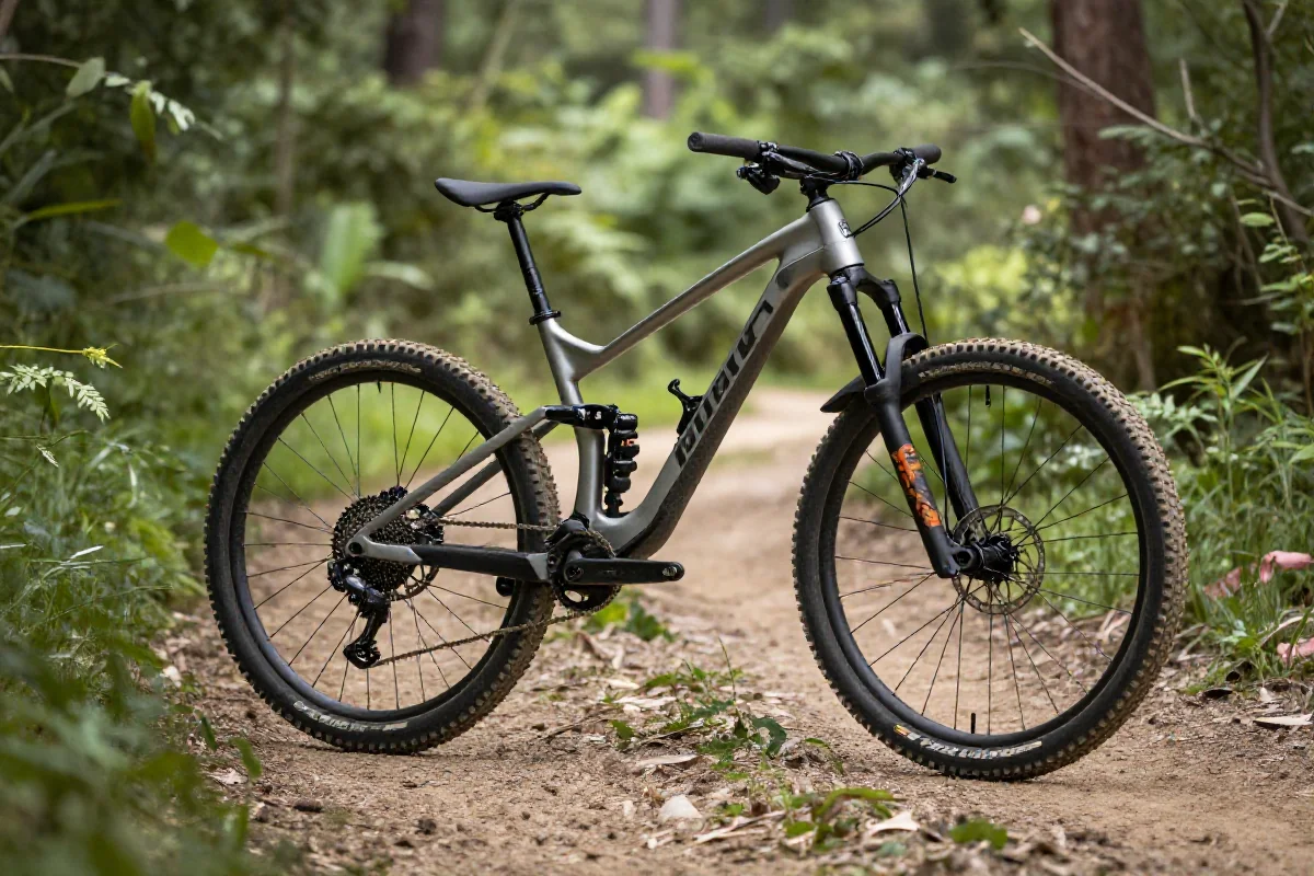 Rower górski na szlaku w Warszawie, idealny do kolarstwa MTB.