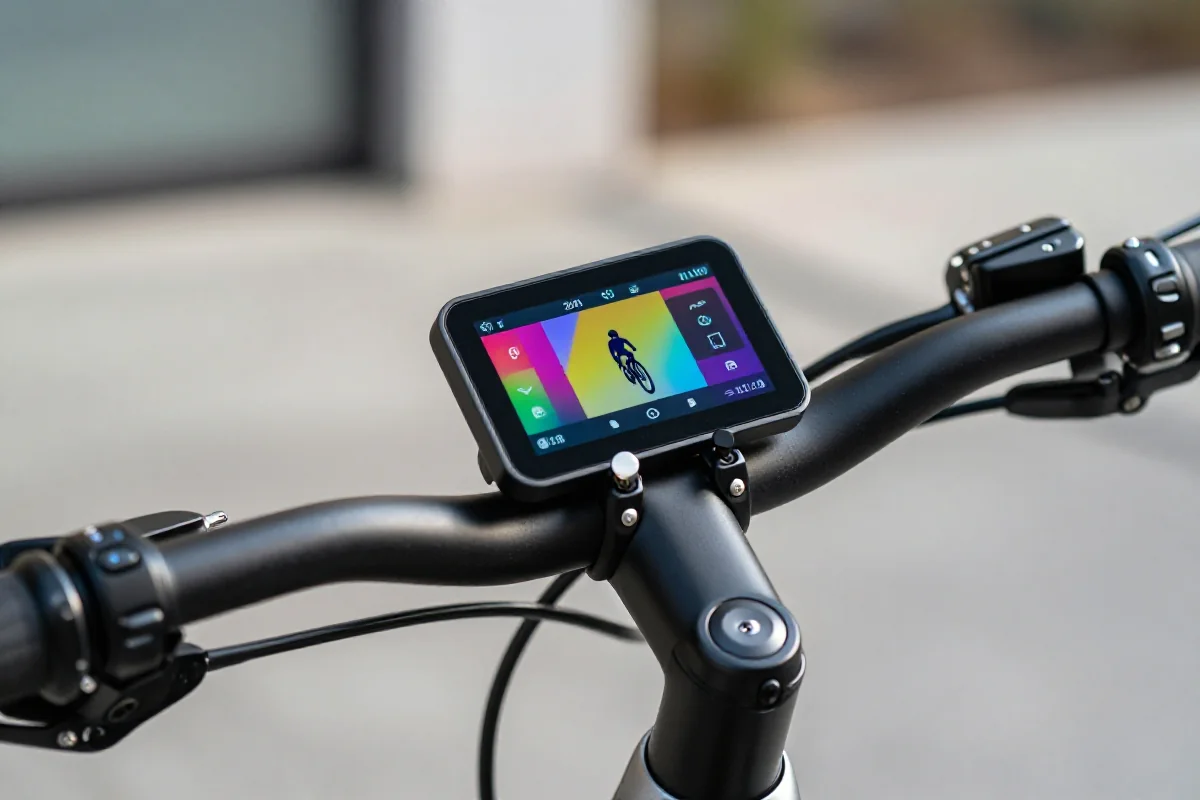 Nowoczesny kolorowy wyświetlacz rowerowy na kierownicy e-roweru