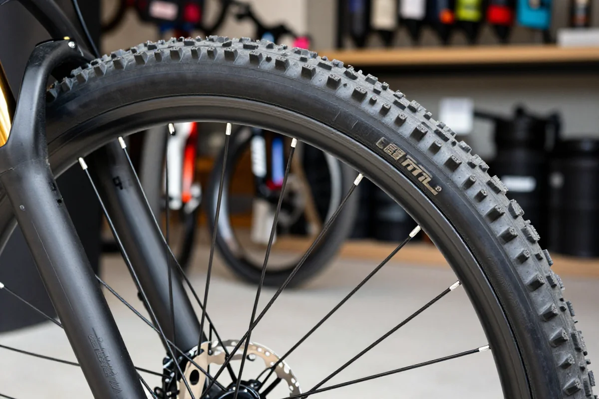 Kompatybilność opony i obręczy MTB, szczegóły ETRTO w zbliżeniu.