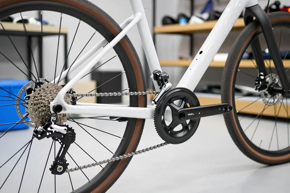 Czyszczenie roweru miejskiego z detalami hamulców i napędu