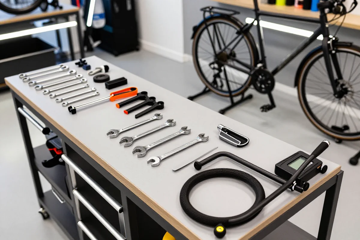 Zorganizowany warsztat rowerowy z narzędziami i rowerem miejskim