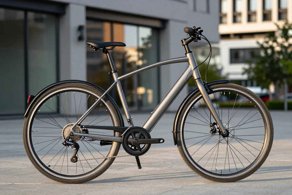 Nowoczesny rower elektryczny w miejskim otoczeniu, idealny do zrównoważonego transportu.