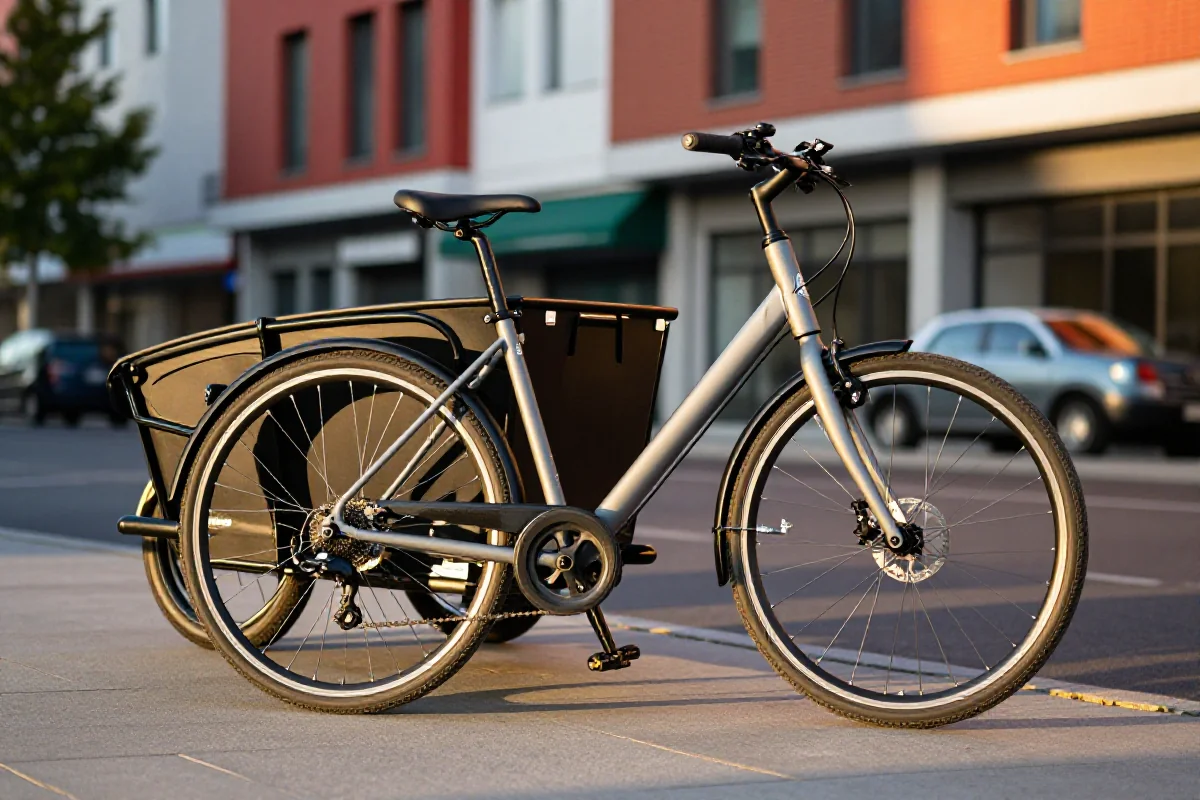 Nowoczesny rower miejski w miejskim krajobrazie, symbolizujący trendy bike lifestyle.