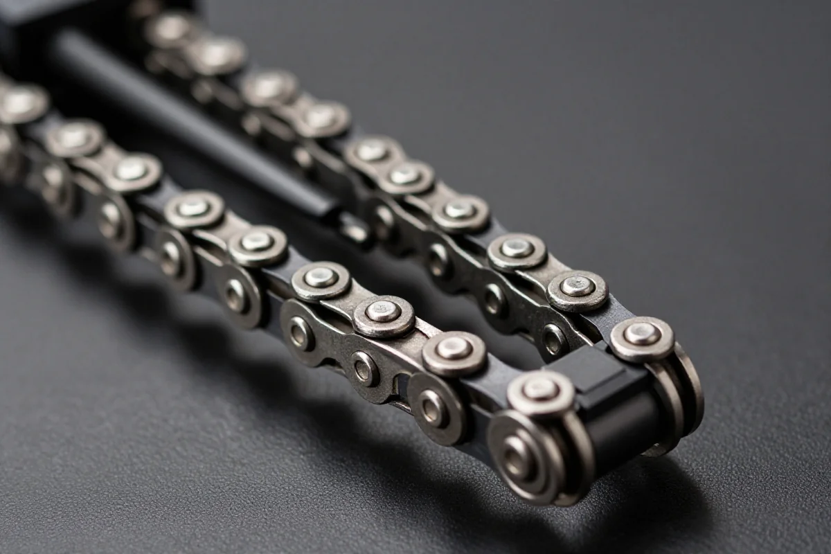 Wzmocniony łańcuch rowerowy do e-bike'a, podkreślający szczegóły i jakość.