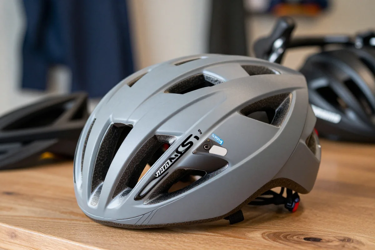 Kask rowerowy z technologią MIPS i WaveCel na stole