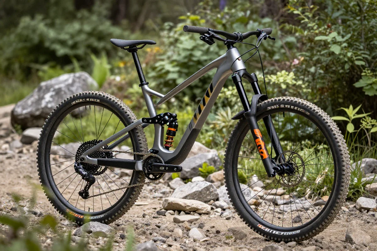 Nowoczesny rower górski XC z zawieszeniem 80-100mm na szlaku