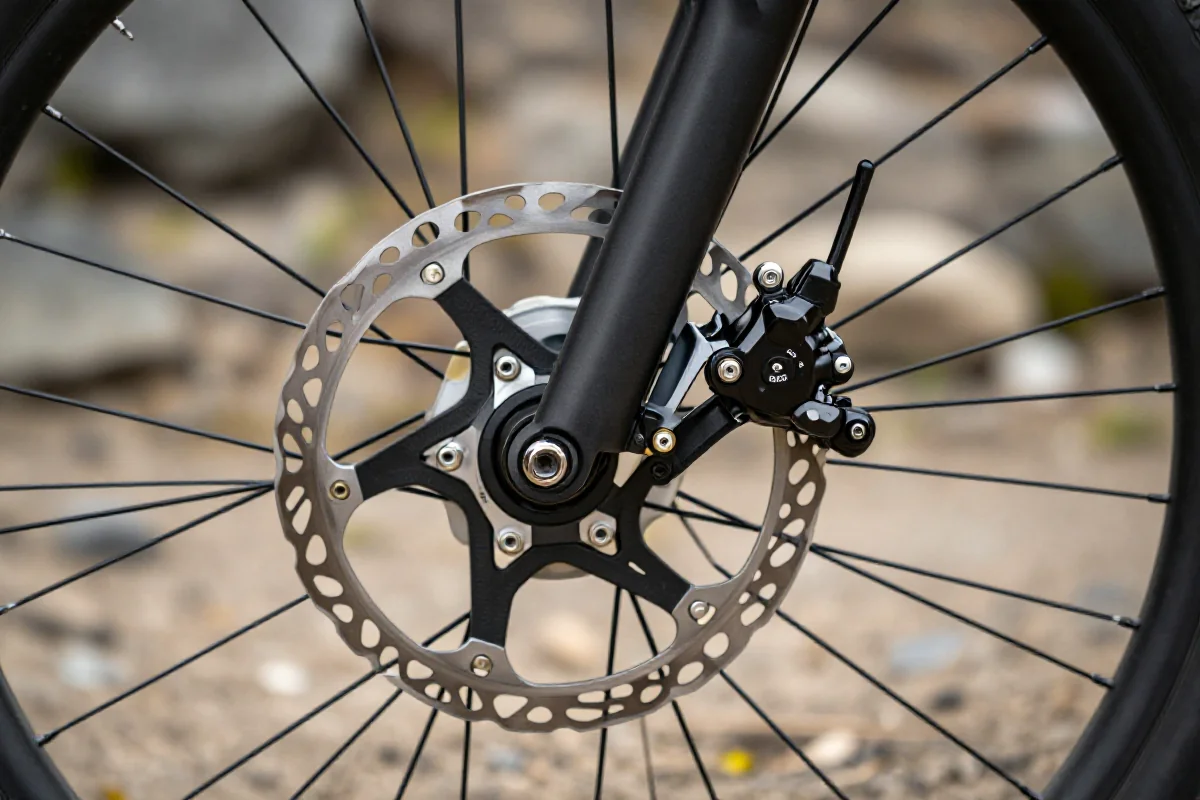 Szczegóły hydraulicznego systemu hamulcowego w rowerze górskim, modulacja hamulców.