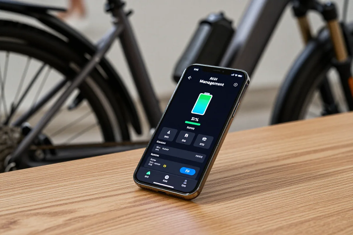 Zarządzanie zasięgiem roweru elektrycznego z aplikacją na smartfonie.