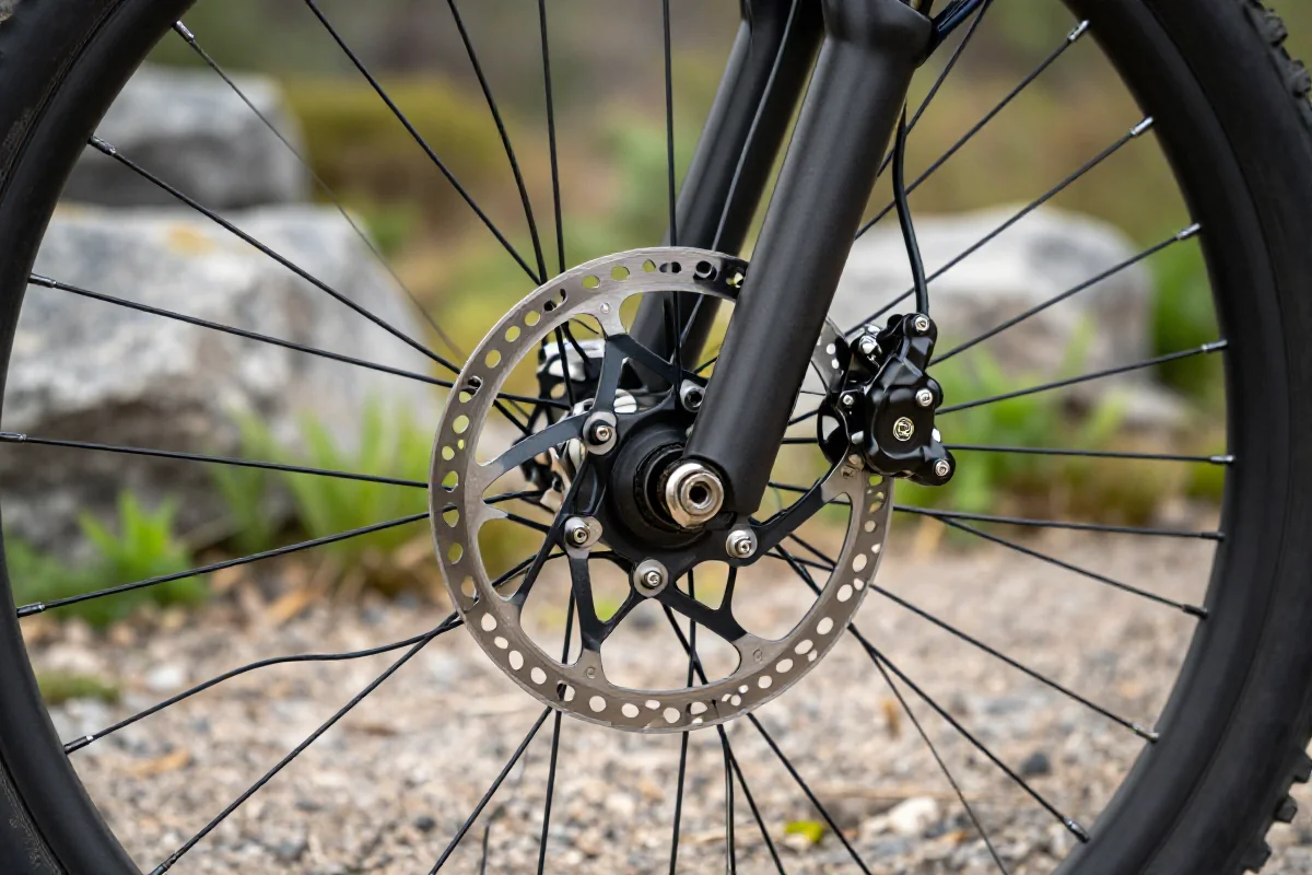 Szczegóły hydraulicznych hamulców tarczowych w rowerze górskim