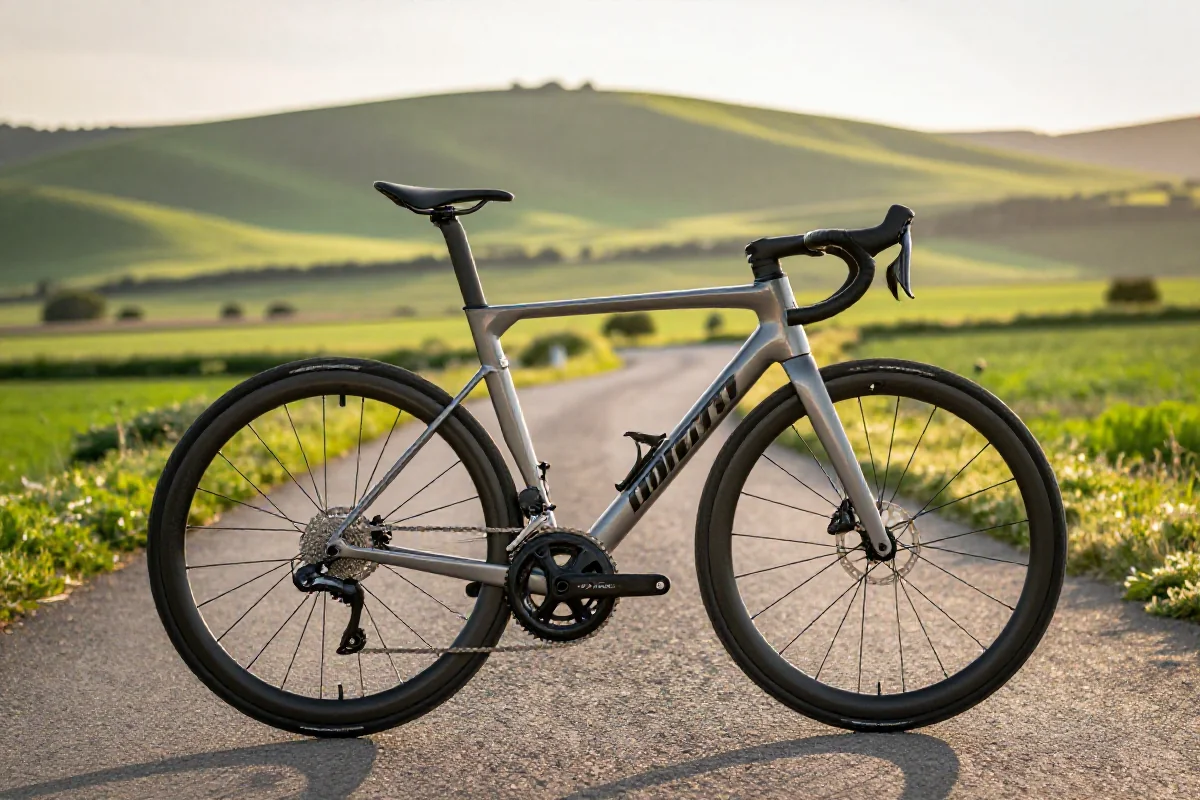 Rower szosowy na malowniczej trasie gran fondo w Polsce.