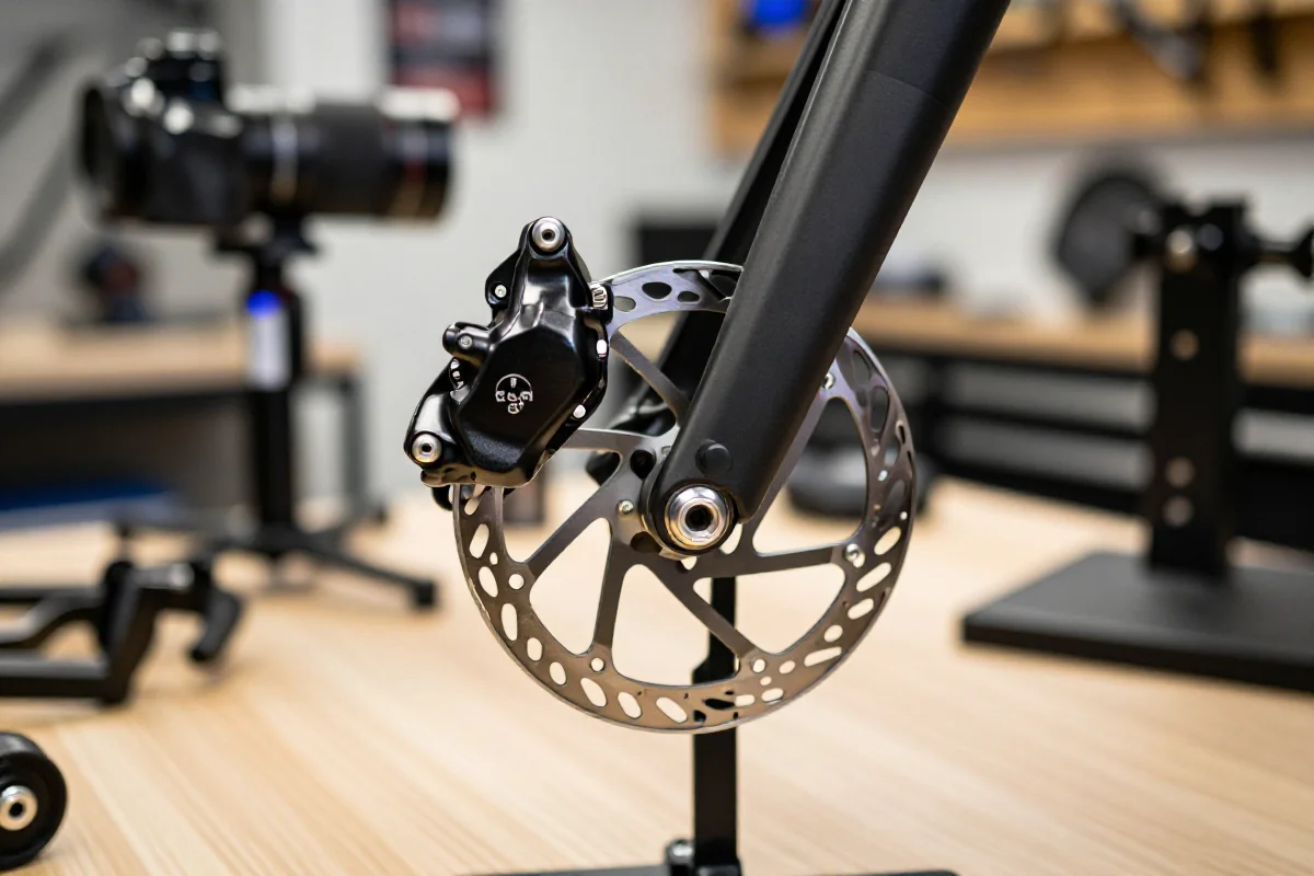 Hamulce tarczowe do budżetowego MTB na warsztatowym stole