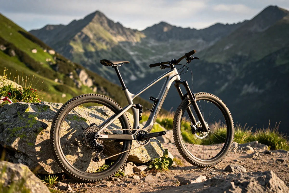 Rower górski na szlaku MTB w Zakopanem, piękne widoki Tatr.